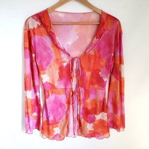 Designer Inspired Sheer Mesh Y2K style Blouse Size M